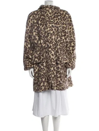 Pre-owned Valentino Vintage 1990's Faux Fur Coat In Brown
