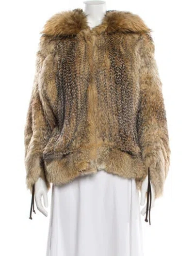 Pre-owned Valentino Vintage 1990's Fur Jacket In Neutral
