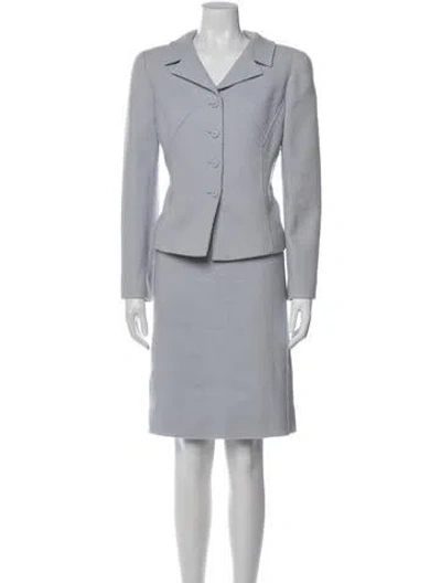 Pre-owned Valentino Vintage 1990's Skirt Suit In Blue