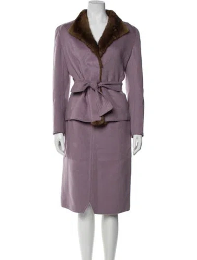 Pre-owned Valentino Vintage 1990's Skirt Suit In Purple