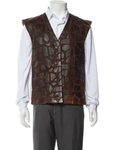 Pre-owned Valentino Vintage 1990's Vest In Brown