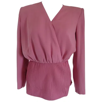 Pre-owned Valentino Vintage 1990s Women's Pink Silk Sweater Blouse Size 8