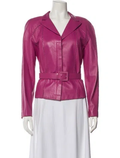 Pre-owned Valentino Vintage 2000's Biker Jacket In Pink