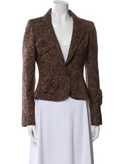 Pre-owned Valentino Vintage 2000's Blazer In Brown