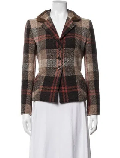 Pre-owned Valentino Vintage 2000's Blazer In Brown/neutrals