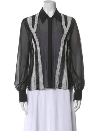 Pre-owned Valentino Vintage 2000's Blouse In Black