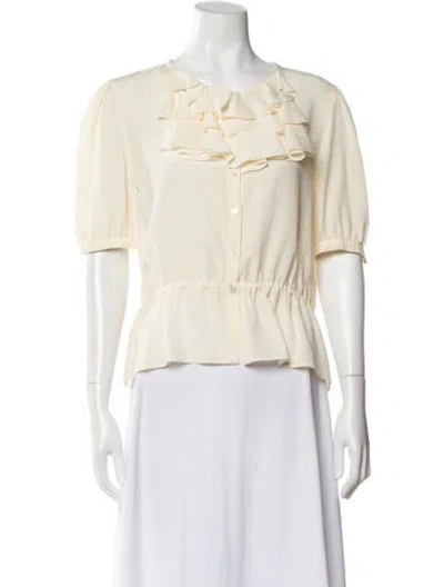 Pre-owned Valentino Vintage 2000's Blouse In Neutral