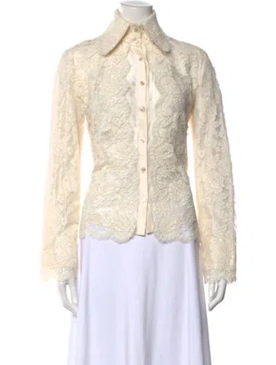 Pre-owned Valentino Vintage 2000's Blouse In Neutral