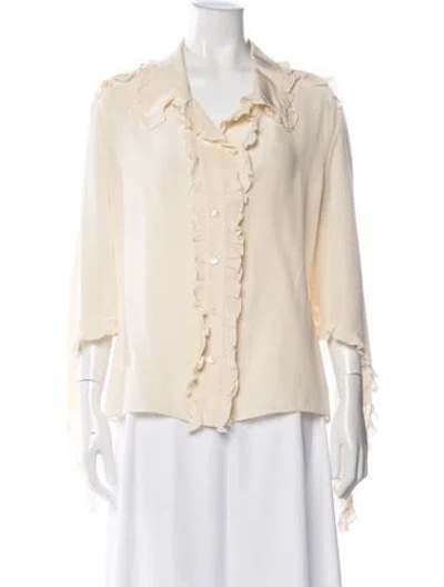 Pre-owned Valentino Vintage 2000's Blouse In Neutrals