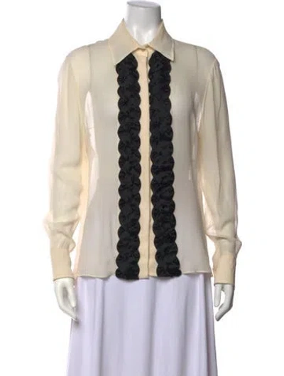 Pre-owned Valentino Vintage 2000's Blouse In Neutrals