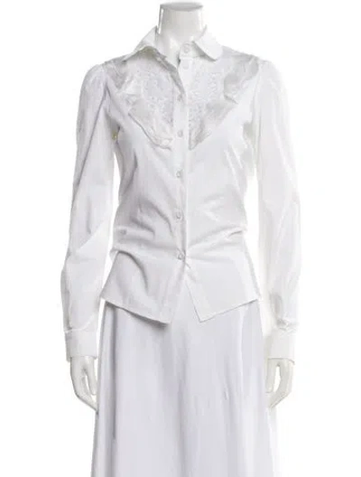 Pre-owned Valentino Vintage 2000's Blouse In White