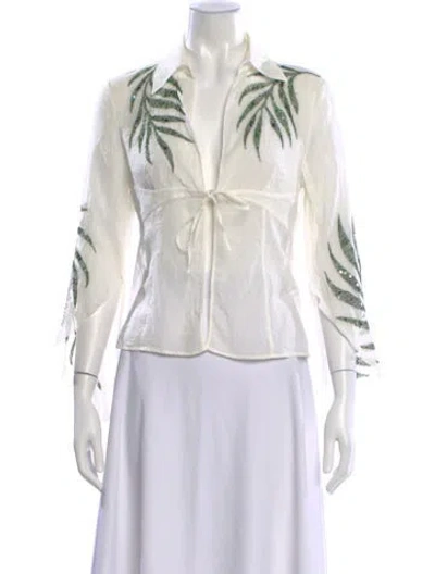 Pre-owned Valentino Vintage 2000's Blouse In White