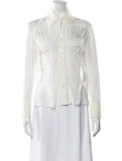 Pre-owned Valentino Vintage 2000's Blouse In White