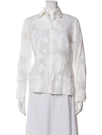 Pre-owned Valentino Vintage 2000's Button-up Top In White