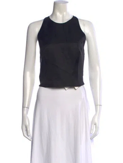 Pre-owned Valentino Vintage 2000's Crop Top In Black