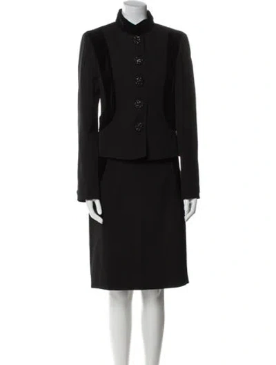 Pre-owned Valentino Vintage 2000's Skirt Suit In Black