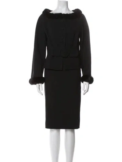 Pre-owned Valentino Vintage 2000's Skirt Suit In Black