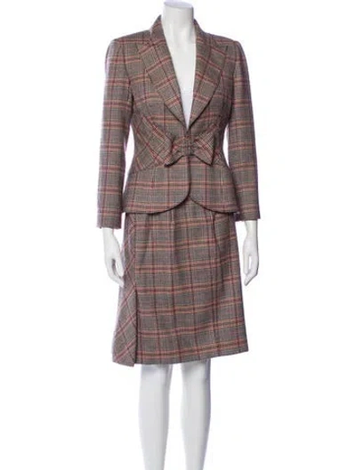 Pre-owned Valentino Vintage 2000's Skirt Suit In Brown