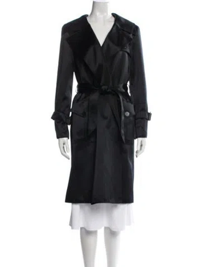 Pre-owned Valentino Vintage 2000's Trench Coat In Black