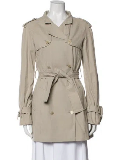 Pre-owned Valentino Vintage 2000's Trench Coat In Neutral