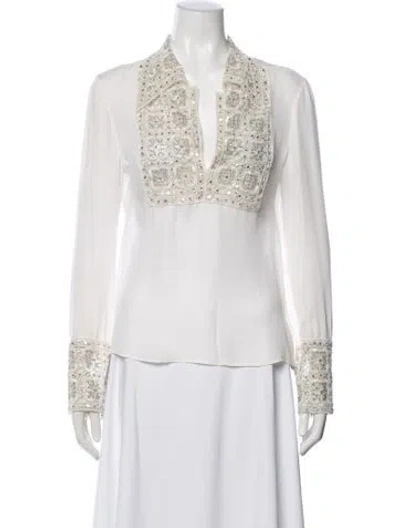 Pre-owned Valentino Vintage 2001 Blouse In White