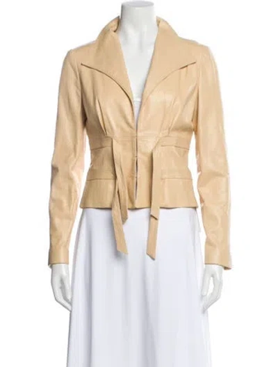 Pre-owned Valentino Vintage 2002 Biker Jacket In Neutral