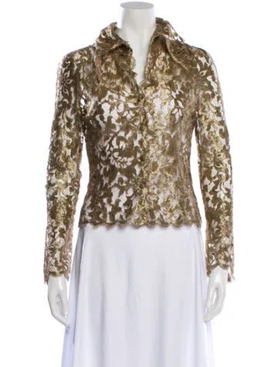 Pre-owned Valentino Vintage 2002 Blouse In Gold
