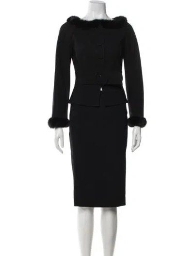 Pre-owned Valentino Vintage 2003 Skirt Suit In Black
