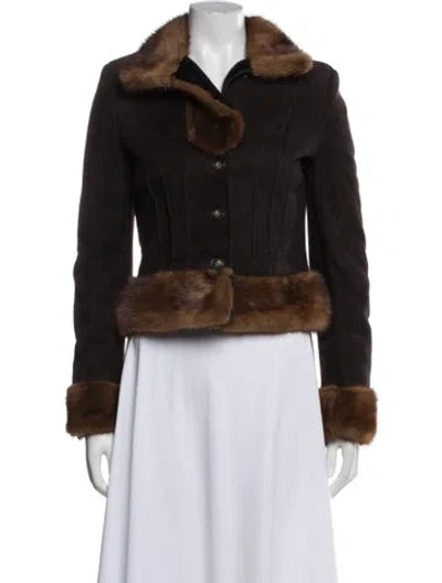 Pre-owned Valentino Vintage 2005 Fur Jacket W/ Tags In Black