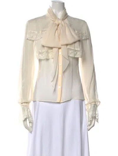 Pre-owned Valentino Vintage 2006 Blouse In Neutral