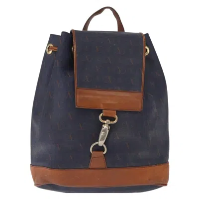 Pre-owned Valentino Garavani Vintage Backpack Leather Leather Backpack Bag () In Blue