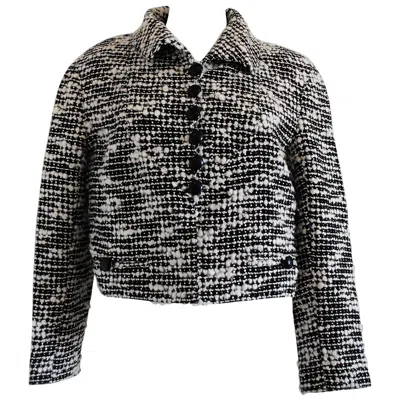 Pre-owned Valentino Vintage Black And White Wool Jacket Size 10 Made In Italy