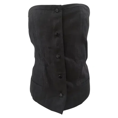 Pre-owned Valentino Vintage Black Corset Size 46 Made In Italy Women's Fashion