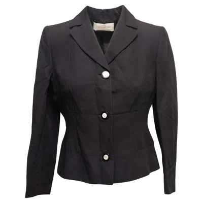 Pre-owned Valentino Vintage Black  Button-up Blazer Size It 44