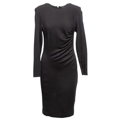 Pre-owned Valentino Vintage Black  Miss V Long Sleeve Wool Dress