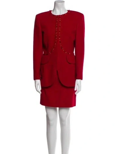 Pre-owned Valentino Vintage Boutique Skirt Suit In Red