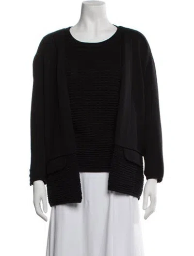 Pre-owned Valentino Vintage Cardigan Set Sweater In Black