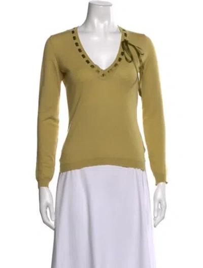 Pre-owned Valentino Vintage Cashmere Sweater In Green