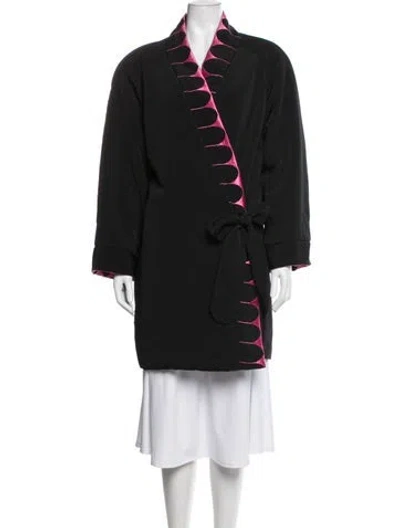 Pre-owned Valentino Vintage Coat In Black/pink