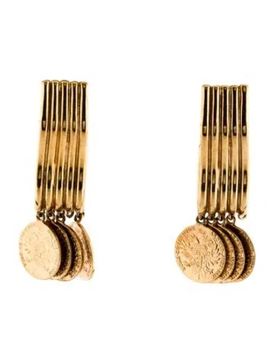 Pre-owned Valentino Garavani Vintage Coins Drop Earrings In Multi