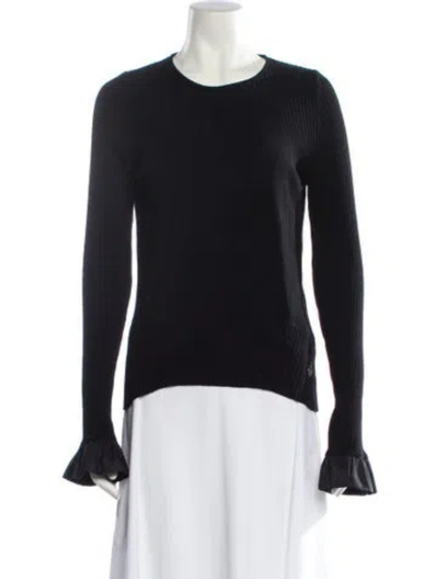 Pre-owned Valentino Vintage Crew Neck Sweater In Black