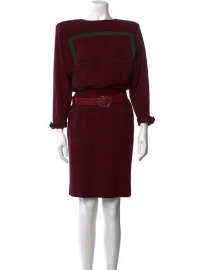 Pre-owned Valentino Vintage Knee-length Dress In Burgundy