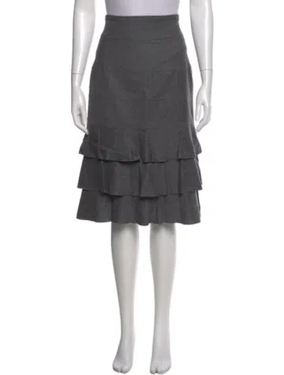 Pre-owned Valentino Vintage Knee-length Skirt In Gray