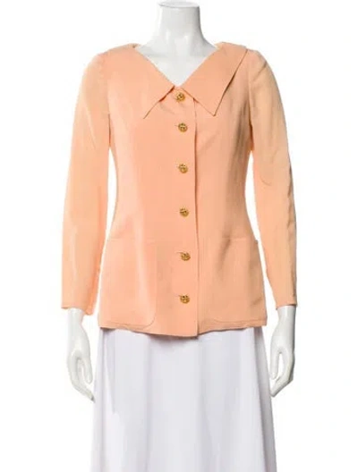 Pre-owned Valentino Vintage Late 1970's - Early 1980's Top In Orange