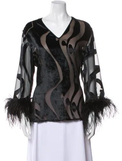 Pre-owned Valentino Vintage Late 1980's - Early 1990's Blouse In Black