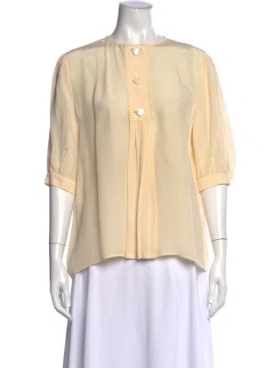 Pre-owned Valentino Vintage Late 1980's - Early 1990's Blouse In Neutral