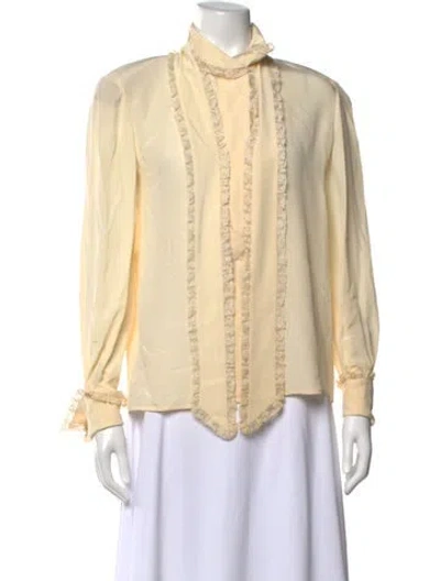 Pre-owned Valentino Vintage Late 1980's - Early 1990's Blouse In Neutrals