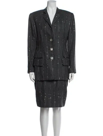 Pre-owned Valentino Vintage Late 1980's - Early 1990's Skirt Suit In Gray