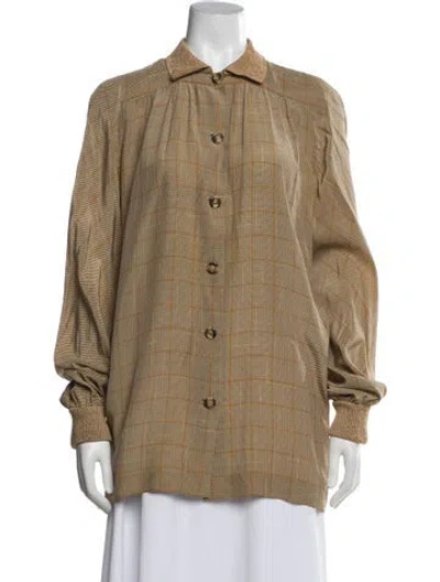 Pre-owned Valentino Vintage Late 1980's - Early 1990's Top In Neutral