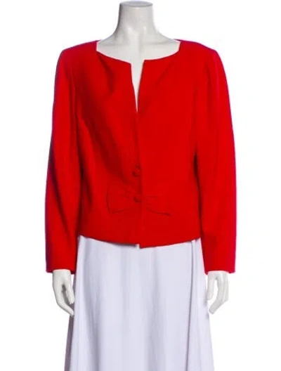 Pre-owned Valentino Vintage Late 1990's - Early 2000's Blazer In Red